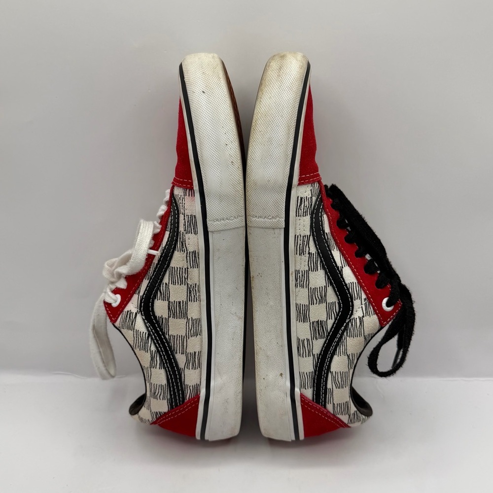 Vans Old Skool Pro Sketched Checkerboard Racing Red White Special Edition - Picture 5 of 9